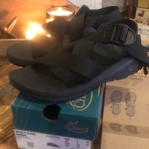 CHACOS MEGA Z CLOUD SANDAL SOLID BLACK (Noir) w/ box barely worn size 7
